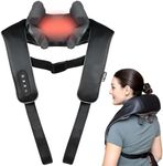 Zyllion Shiatsu Neck and Shoulder Massager with Heat (FSA/HSA Eligible) - Cordless Rechargeable 4D Kneading Deep Tissue Massage for Muscle Pain Relief on Back, Legs, Foot - Black (ZMA-36)