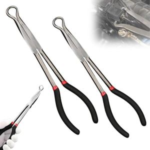 Z-oneMart 2Pcs Electrical Disconnect Pliers, 11" Automotive Electrical Disconnect Pliers Set, Radiator Hose Clamp Pliers Automotive, Long Spark Plug Removal Pliers for Electrical Connectors