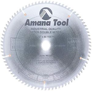 Amana Tool - MS12800 Carbide Tipped Miter 12" Dia x 80T 4+1 ATB, -2 Deg, 1" Bore