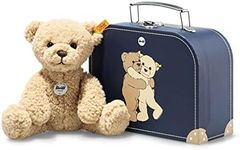 Steiff Ben Teddy Bear in Suitcase, Beige, Premium Stuffed Animal Plush