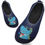 Kids Swim Water Shoes for Girls Toddlers Baby Aqua Socks for Kids Quick Dry Pool Beach Barefoot Children(Dinosaur DarkBlue 22/23