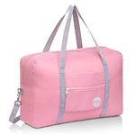 Cabin Bag 45x36x20 for Easyjet Airlines Underseat Travel Bag Holdall Bag Carry on Hand Luggage Weekend Bag for Women and Men (Coral Pink 25L with Shoulder Strap)