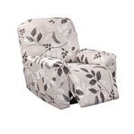 CRFATOP Floral Printed Recliner Cover with Pockets Single Reclining Slipcover 4-Pieces Lazy Boy Recliner Armchair Cover with Elastic Bottom for Recliner Furniture Protector for Kid Pet,A01