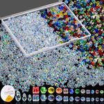 Qinzave 1401 Pieces Crystal Glass Beads for Jewelry Making Rondelle Shape Crystal Beads with Colorful Loose Beads, Assorted Crystal Faceted Beads for Bracelets, Necklace DIY Craft 4 mm 6 mm 8 mm