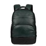 F Gear Luxur 25L Medium Laptop backpack Fits upto 17" Laptop Faux Leather Water resistant lightweight, Gifts for Men Women Boys Girls Adults, College/School/Office/Travel Bag (Olive Green)