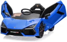 Hetoy 12V Kids Ride On Car, Licensed Lamborghini Revuelto Electric Car for Kids Over 37 Months, Battery Powered Sports Car Toy with Remote Control, Bluetooth, Headlight, Music, Blue