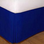 Queen Size Mk Collection Solid Pleated Bed Skirt with 14" Drop Royal Blue New