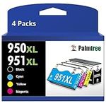 Palmtree Compatible Ink Cartridge Replacement for HP 950 951 951XL 950XL XL for OfficeJet Pro 8600 8610 8620 8625 8630 8615 8100 8640 8660 251dw 271dw 276dw Printer (1 Black 1 Magenta 1 Cyan 1 Yellow)