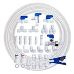 ESHIONG NSF Certified 3/8" O.D. Push to Connect Fittings for RO (Reverse Osmosis) Water Filter 30 pcs+30 feet 3/8" Water tubing.…