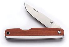 Whitby Pocket Knife, Stainless Steel Folding Knives Mahogany Wood Handle, Stylish High Performance, Non Locking EDC 2.25” Blade, Portable for Camping Hiking Backpacking