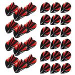 WINMAU Prism Alpha Extra Thick Pear Dart Flights - 10 sets per pack (30 dart flights in total) (Black & Red)