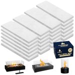 24 pcs Tabletop Fire Pit Ceramic Wool Wick for ROZATO,KORNIFUL,Flammtal to Extend Burning Time,Table Top Firepit Sponge Cotton Core for Bioethanol Rubbing Alcohol Fireplaces (4.7" L×2" W×0.2" H)