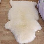 Woolous Genuine New Zealand Sheepskin Rug Area, Thick Luxurious Rug for Living Room & Seat/Chair Cover (Ivory, 105x70 cm)