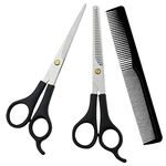 OSEN Stainless Steel Barber Scissors Comb with Thinning Sharp Blades Hairdressing Salon Scissor Kit for Men Women Kids and Pets Hair Cutting Razor Comb Scissor