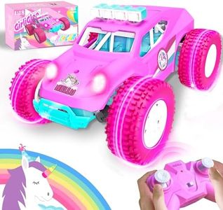 GirliGlee Macchina Telecomandata per Bambini,1/18 Unicorno LED Auto Telecomandata con 2 Batterie,Regalo Bambina 5 6 7 8 10 Anni,Giocattoli Giochi Bambina 6 7 8 Anni Femmina,Unicorno Bambina Regalo