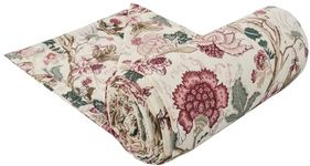 Trance Home Linen 100% Cotton Reversible Dohar Double Bed Size | Jaipuri Printed Artisan Block Design Blanket | Soft Lightweight Ac Comforter Quilt (84"X88", Malhaar Red), 200 TC