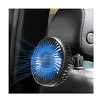 CGEAMDY Car Fan, Electric Auto Cooling Fan for Dashboard & Windshield, Suction Cup Cooling Air Fans, Speed Regulation USB Powered Portable Vehicles Fan, Universal Powerful Fans (Chair Back)