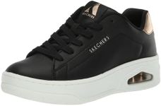 Skechers Women's UNO Court, Black Leather Rose Gold Duraleather, 5.5 US