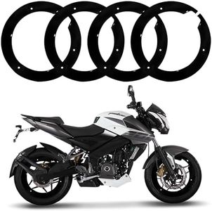 OTO2EYE Bike Wheel Cover for 17 inch Wheel Bajaj Pulsar NS200 4Pcs Set ABS PLASTIC Black