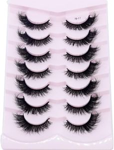 HBZGTLAD NEW 7 Pairs 25mm long lashes 100% Mink Eyelashes Soft Dramatic Volume Fake Lashes Reusable Thick False Eyelashes (411)