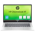 HP Chromebook 14" | Intel Processor N100 Processor| 4 GB RAM | 128 GB Flash Storage | Intel UHD Graphics | HD Display | Up to 12hrs battery | Chrome OS | Dual Speakers | Glacier Silver | 14a-nf0002sa