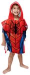 Jay Franco Marvel Avengers Spiderman Hooded Poncho Bath Towel 56cm x 56cm 100% Cotton Kids Changing Robe