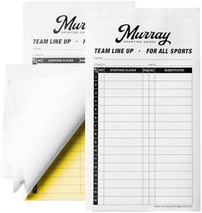 Murray Sporting Goods Baseball/Softball Lineup Cards - 50 Games with 16 Player Roster Lineup Sheet with No Cover (4-Part Carbon Copies)