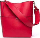 BOSTANTEN Women's Leather Designer Handbags Tote Purses Shoulder Bucket Bag Red