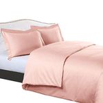 sheetsnthings 100% Cotton- Duvet Cover Set with Buttons Enclosure, 300TC - Solid Blush, King/California King, 3PC Duvet Covers