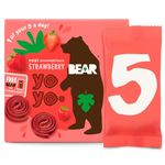 BEAR Strawberry Yoyos - Dried Fruit Rolls - Healthy - Vegan - 20g (5 packs)