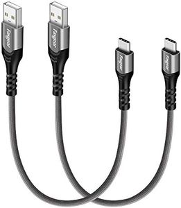 Fasgear USB Type C Cable 1ft, 2 Pack 30cm Short USB C 2.0 Cable High Speed and Fast Charging Data Transfer Cable Compatible for Moto G6,7 Galaxy S23 S22 Note 10 S9 One-Plus 7T 7 pro (Grey)