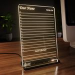 3 Lines Glowrite Illuminate Your Ideas with Custom Name! Acrylic LED Writing Board with USB Stand/Base | Ideal for Home & Office | Unique Gift | Made In India | With 2 Markers | Personalised | Regular