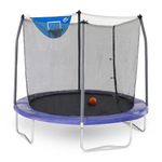 Skywalker Trampolines Jump N' Dunk with Safety Enclosure and Basketball Hoop, Blue, 8'