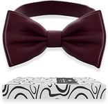 Adam Young Men's Bow Ties Pre-Tied Style Formal Satin Classic Bowtie for Tuxedo Faux Silk, 29 Wine Red, Medium