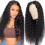 RXY Water Wave 4x4 Closure 180% Density Lace Front Wigs Human Hair Real Hair Wig Pre Plucked Wear and Go Glueless wig human hair for Black Women Nature Color (16 Inch)