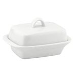 Apollo White Ceramic Butter Storage Dish with Cover Lid