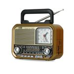 MZ S669 (Retro Radio Speaker) Multi-Functional with High Power, Clock & 5W Power with 1500mAh Battery
