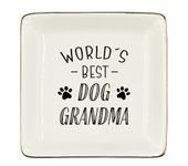 WODMIS Dog Grandma Gifts Ceramic Jewelry Tray Dish, Dog Mom Gifts for Women Mothers Day Dog Lovers Pet Owners Gift from Grandkids, Nana Grammy Grandmother Gifts Jewelry Plate Ring Trinket Dish 327