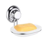 MaxHold No Drilling Suction Cup Soap Dish - Vaccum System - Stainless Steel Never Rust - for Bathroom & Washbasin