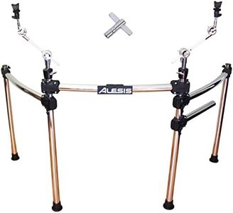 Alesis Command Pro Chrome Metal Electronic Drum Rack with 2 Cymbal Mounts and Silverline Audio Drum Key Bundle [Compatible with most Alesis/Roland/Yamaha/Simmons/Ion Sets]