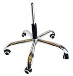 PP Chair Revolving Office Chair Steel Base + Casters (White Black) Wheels + Gas Hydraulic Lift Cylinder (120 mm) Heavy Duty Steel (Chrome Base) Mostly Fit to Every Chair 1