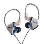 CCA C12 Ear Monitor Wried Headphone, 5BA+1DD Sports Noise Isolating IEM Earphone, HiFi Stereo Wired Earphones/Earbuds/Headphones with Detachable Cable for Singer Audiophil (with Microphone, Blue)