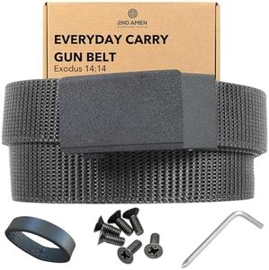 2ND AMEN Mens 1.5" Inch Tactical Belt EDC Nylon Ratchet Gun Belt for Concealed Carry, Grey, Large