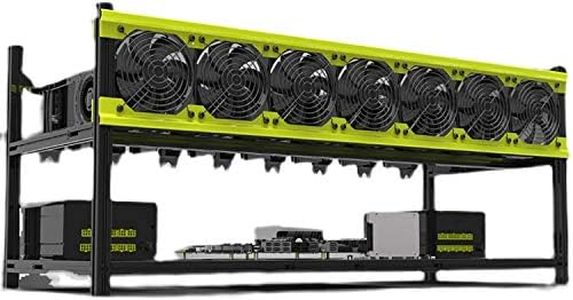 HRouGE Professional 8 GPU Aluminum Miner Case Stackable Mining Case Rig Open Air Frame for Cryptocurrency Mining Ethereum(ETH)/ETC/ZCash Excellent Air Convection Design to Improve GPU Performance
