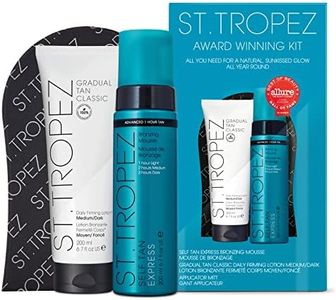 St. Tropez Express Bronzing Mousse 200 ml & Gradual Tan Firming Body Lotion 200 ml Kit - Award Winning Vegan Fake Tan & Skincare with Applicator Mitt
