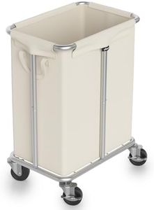 Hodonas Laundry Basket with Wheels, Rolling Laundry Hamper 170L Large Dirty Clothes Hamper Cart with Metal Frame and Removable Bag, Hampers for Bedroom, Bathroom, and Laundry Room Organization, Beige