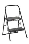 COSCO 2-Step Household Folding Steel Step Stool, 7Ft. 11in. Max Reach, ANSI Type 3, 200 lb. Weight Capacity, Black