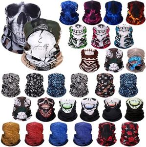 Tarpop 30 Pcs Skull Face Mask for Summer Work Halloween Motorcycle Neck Gaiter Bulk Seamless Headwear Balaclava Face Covers, As Pictures Show, One Size