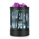 inrorans Black Metal Electric Wax Warmer Wax Burner with 7 Colors Cycle LED Light PTC Heating Element,Silicone Tray for Home Hotel Gift (Sunset Lakeside)…