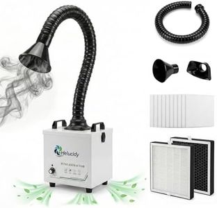 Fume Extractor, Solder Fume Extractor, Strong Suction 250m³/h, 100W Smoke Absorber with HEPA and Carbon Filter, 12 PCS Pre-Filter, Low Noise Soldering Fume Extractor for Laser Welding and 3D Printing